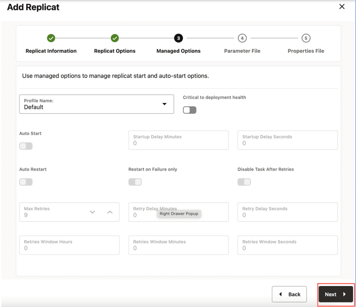 Leave Managed Options as is and click Next.