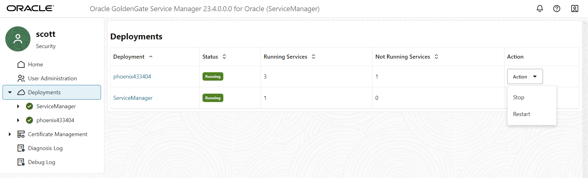 Change the state of a deployment
