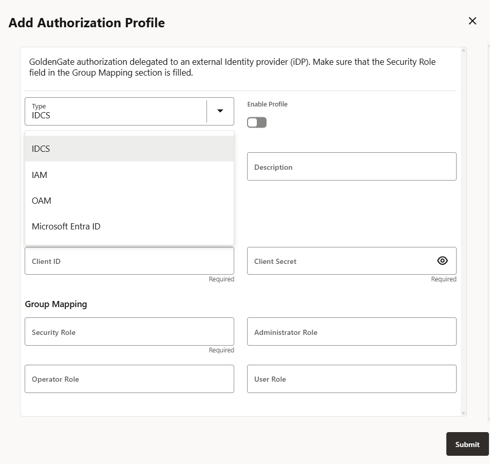 Add Authorization Profile Dialog Box