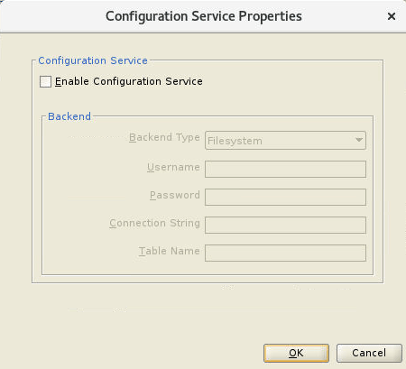 Configuration Service dialog box