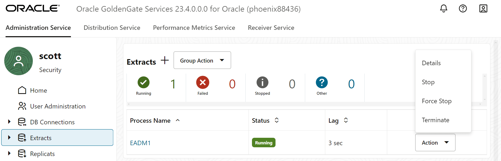 Action button to Stop Extract Action button to Stop Extract