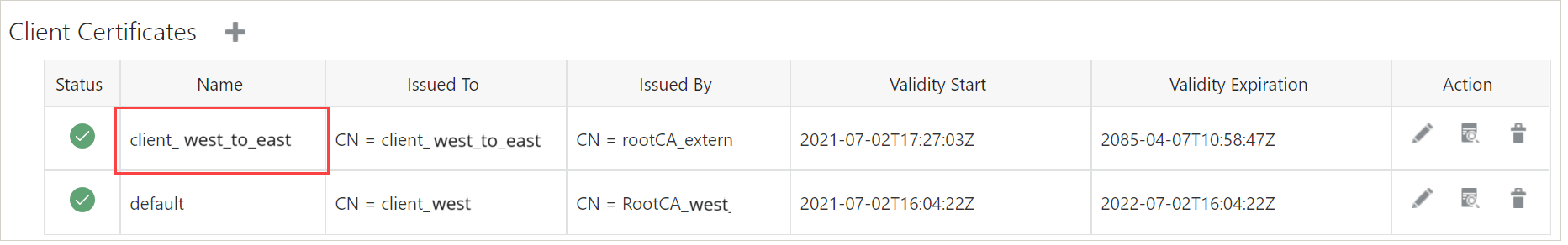 Client certificate generated using OpenSSL added to the source deployment. Client certificate generated using OpenSSL added to the source deployment.