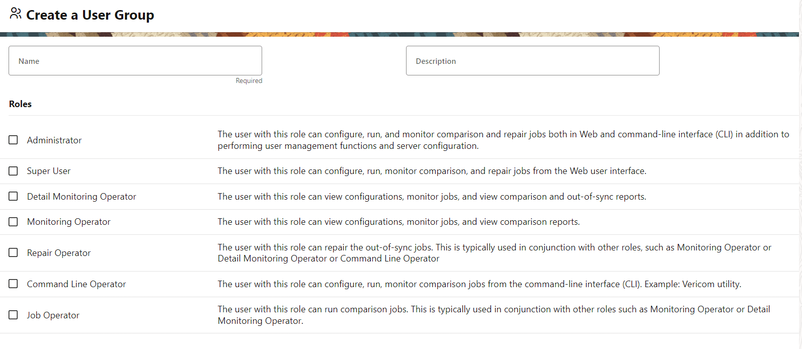 Available User Roles Available User Roles