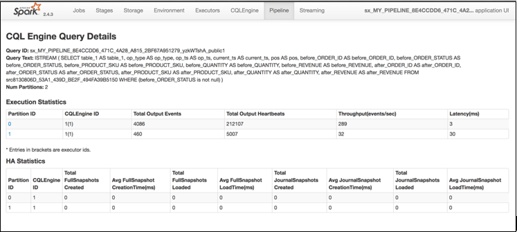 CQL Engine Query Details page
