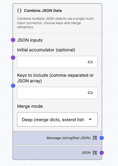 Combine JSON Node Combine JSON Component