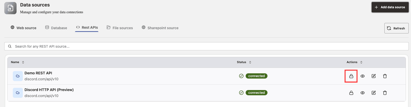 Data Sources Dashboard