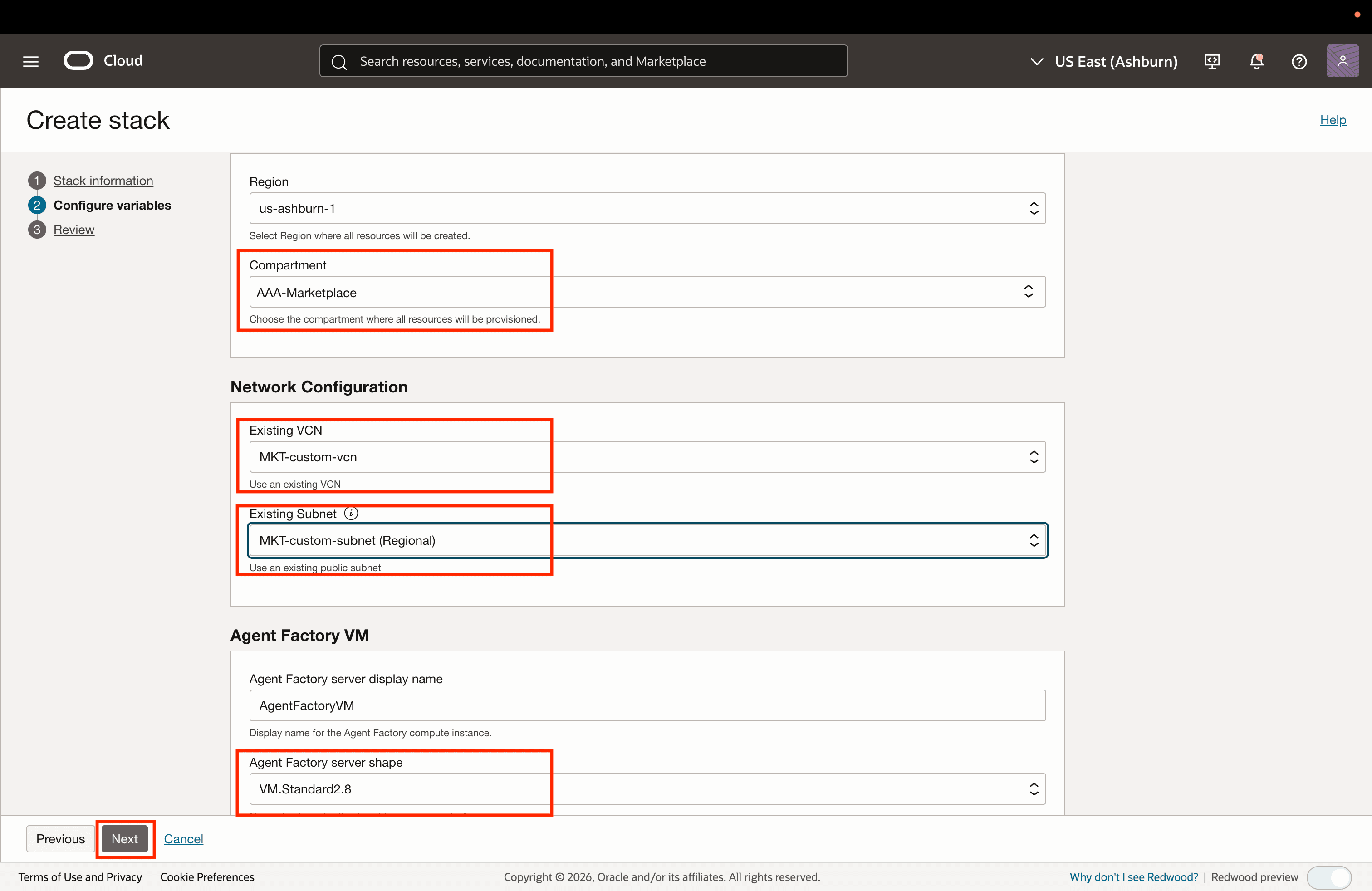 Agent Factory configure variables Agent Factory configure variables