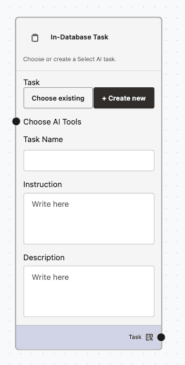 Create New Task Select AI Task