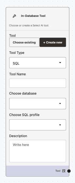 Create New SQL Tool Create New Mode - SQL