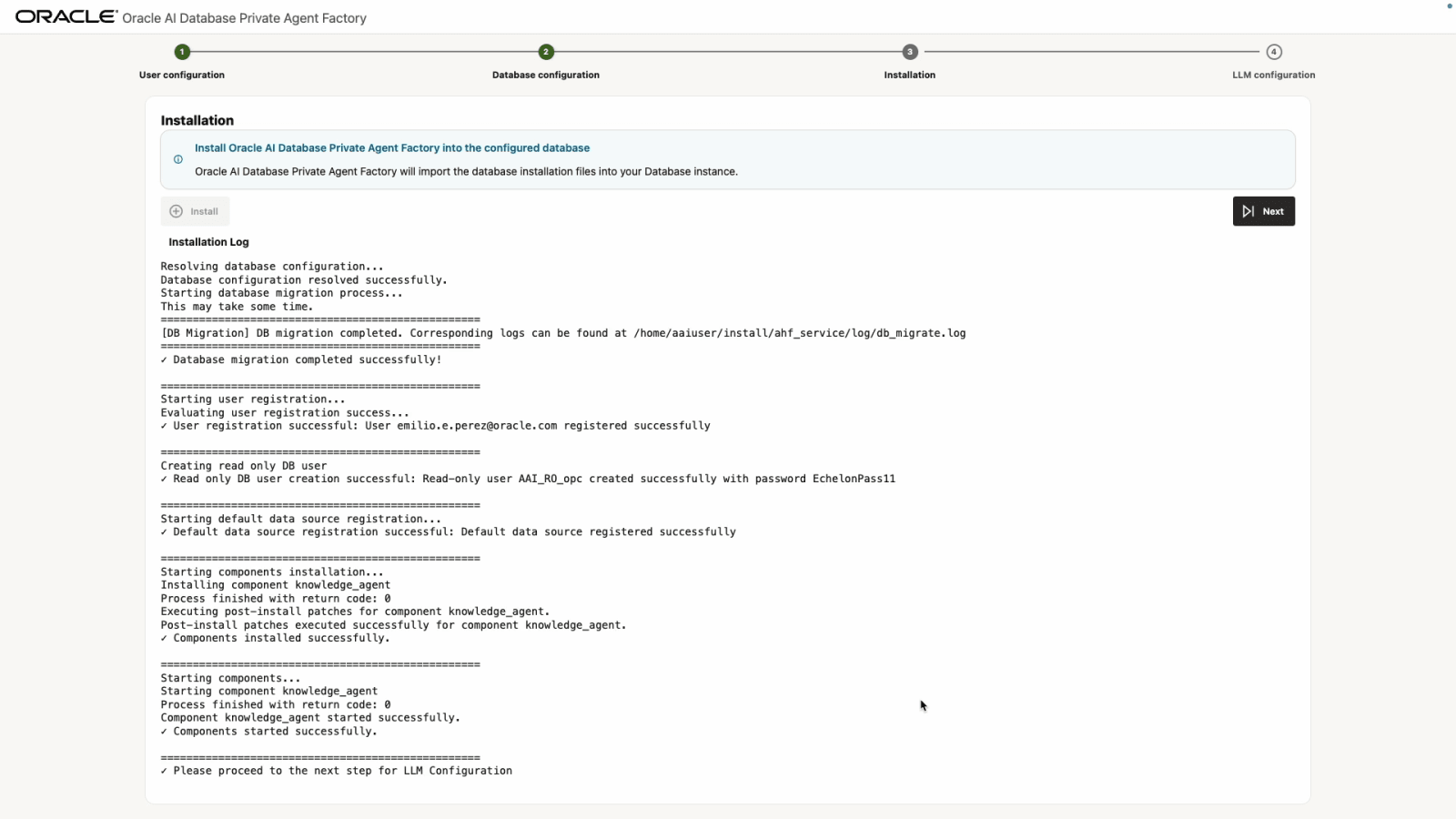 Successful Installation Successful Installation