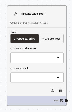 Choose Existing Tool Choose Existing Mode