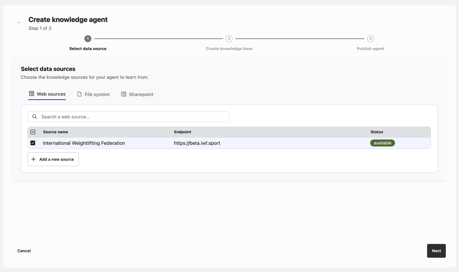 Select Datasources Select Datasources