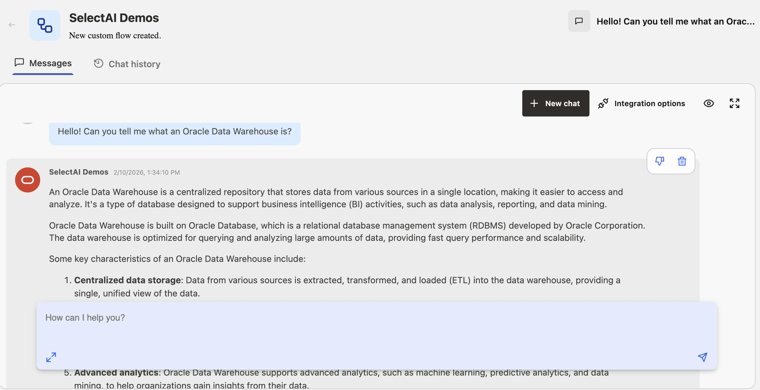 Select AI Chat Action Output Select AI Chat Action