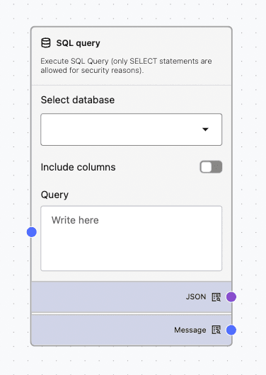 SQL Query Node SQL Query Component