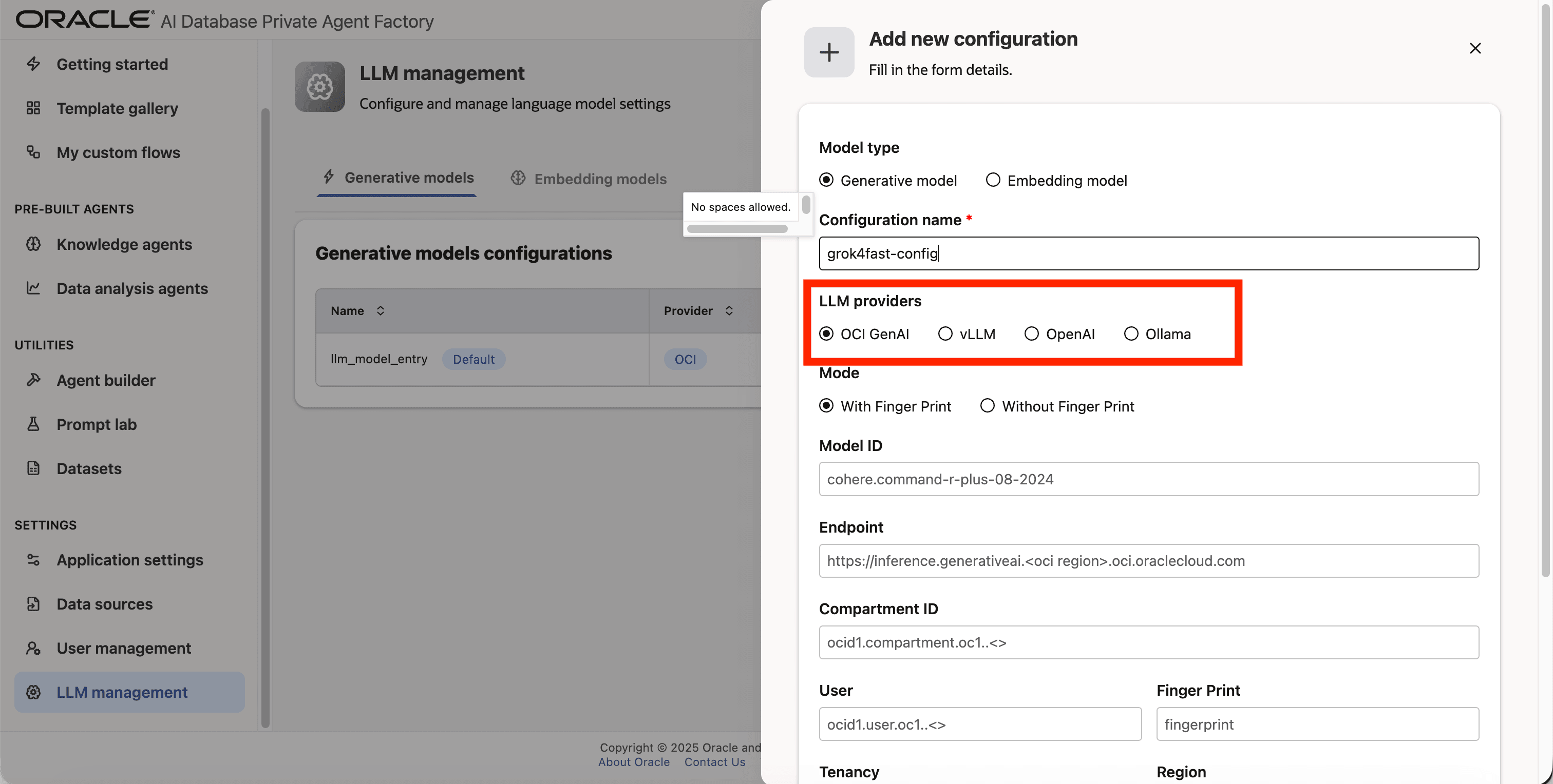 Configuration Name Configuration Name