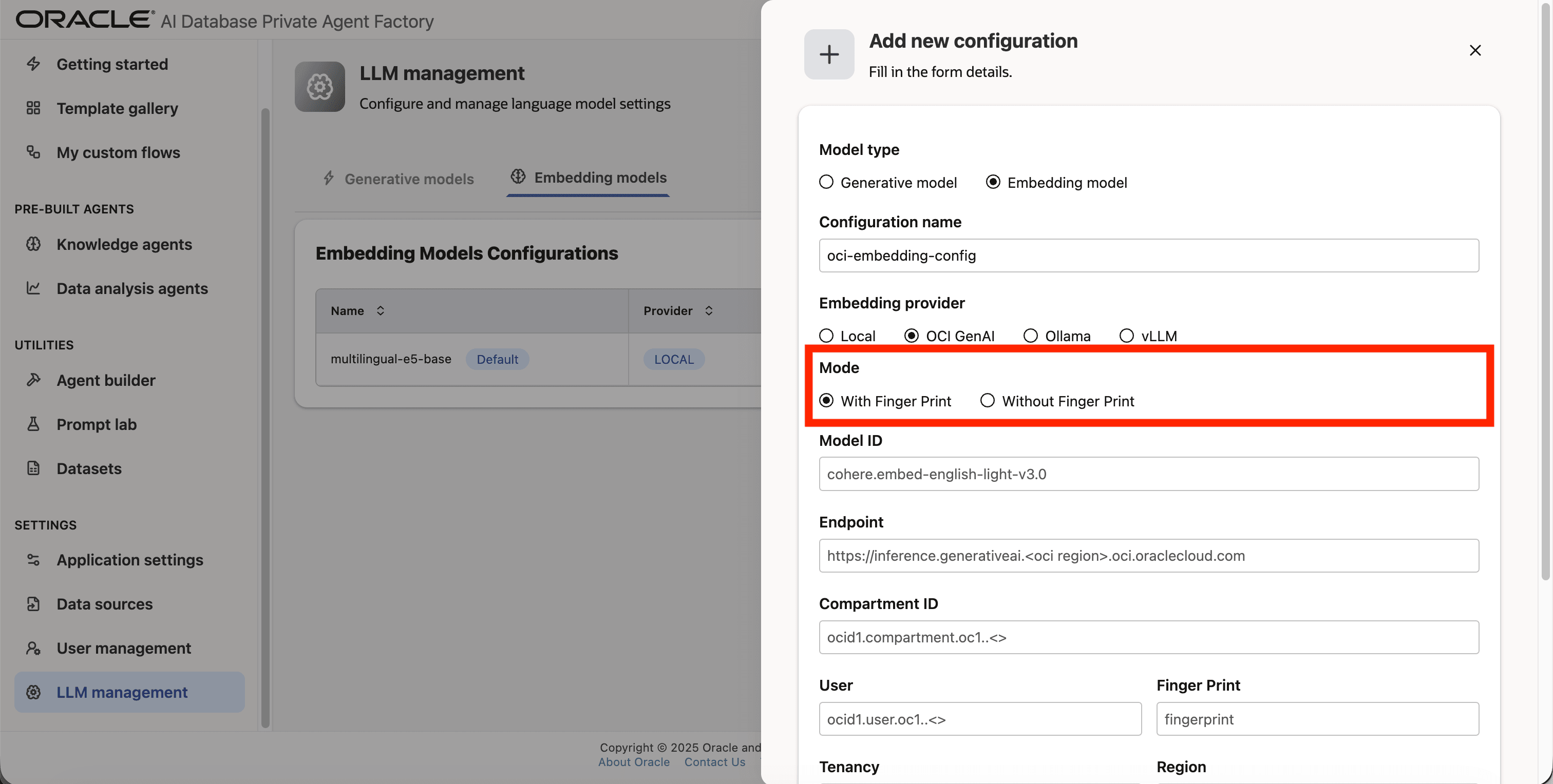 Pick embedding models Pick embedding models