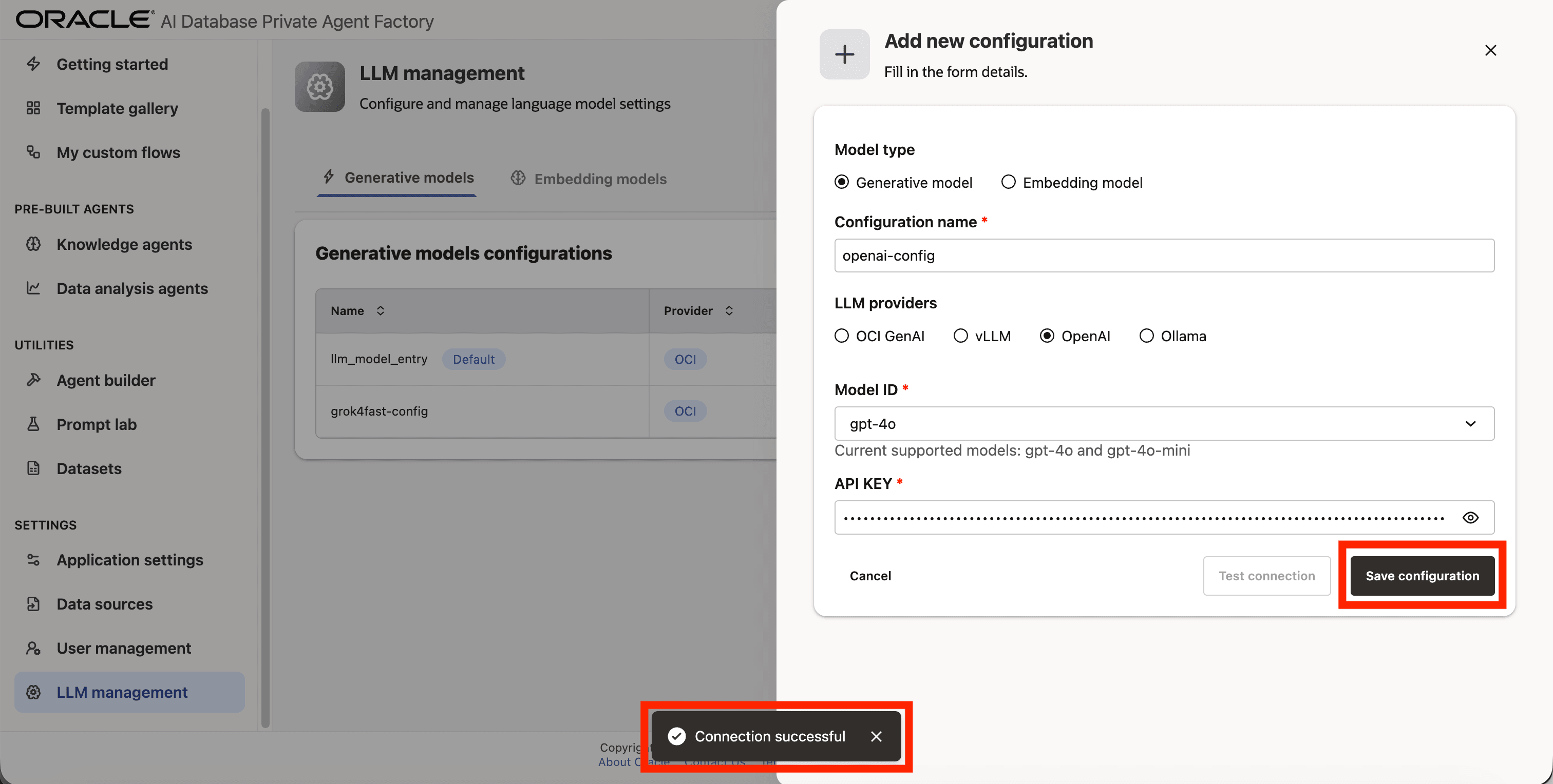 Save the configuration Save the configuration