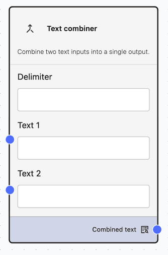 Text Combiner Node Text Combiner Component