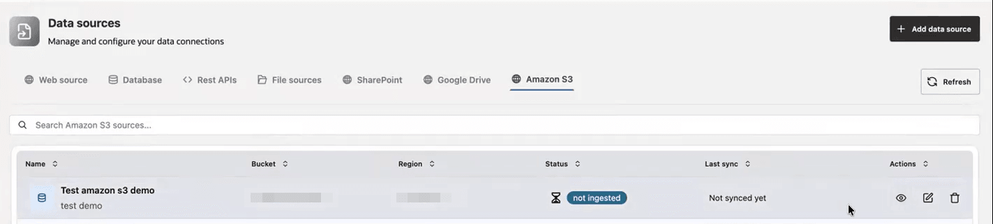 Amazon S3 Dashboard