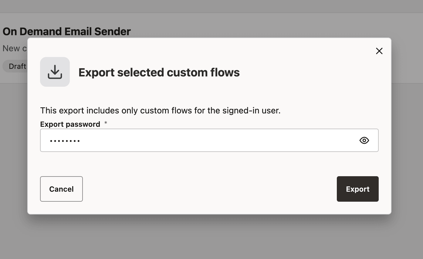 Export Selected Custom Flows