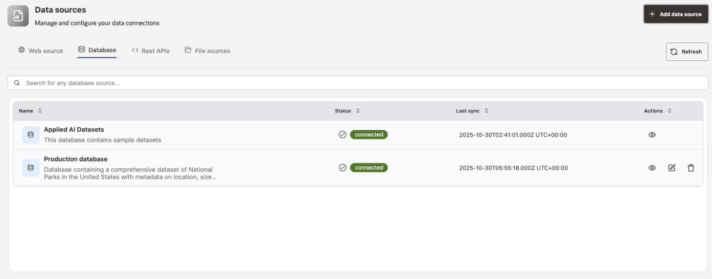 DataBase Data Source