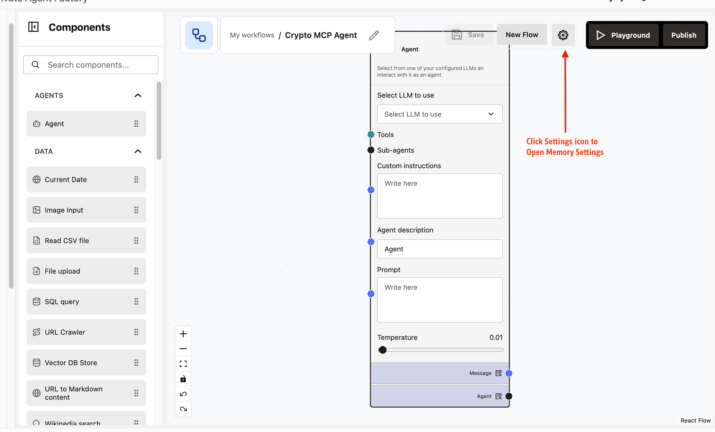 Agent Builder Settings Agent Builder Settings