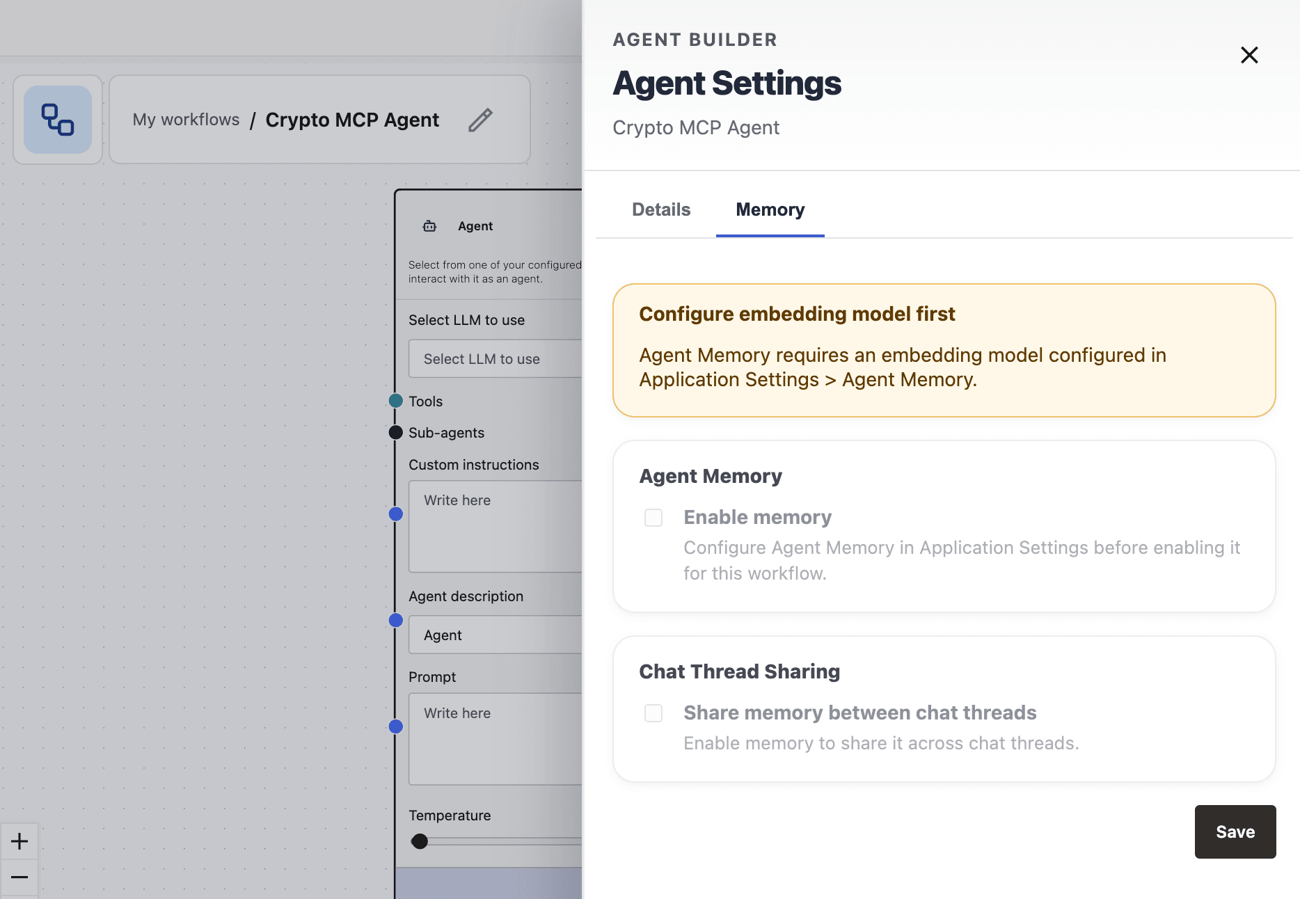 Agent Memory Settings Agent Memory Settings