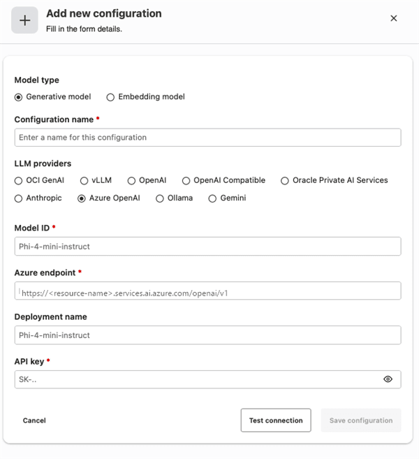 Azure OpenAI Configuration Azure OpenAI Configuration