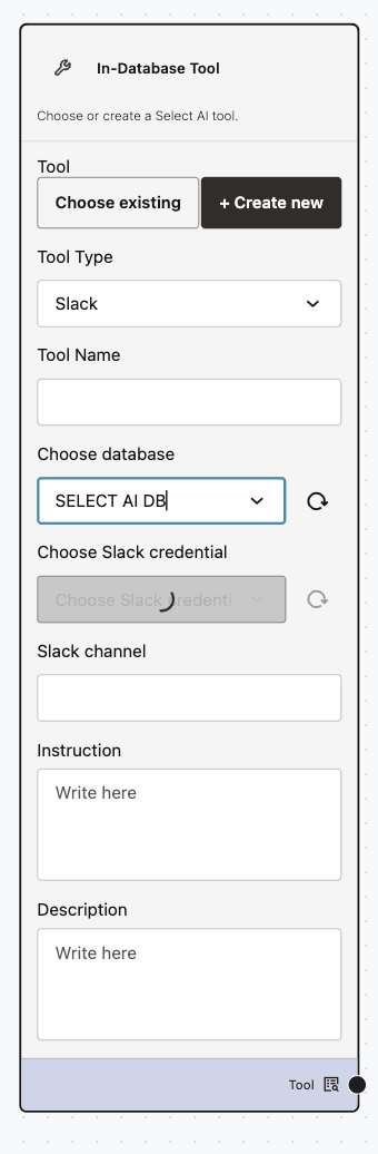 Create New Slack Tool Create New Mode - Slack