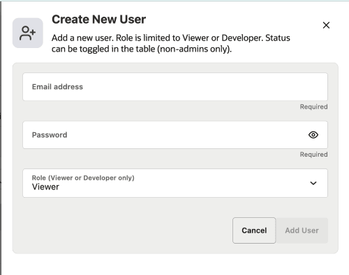 Create New User Create New User
