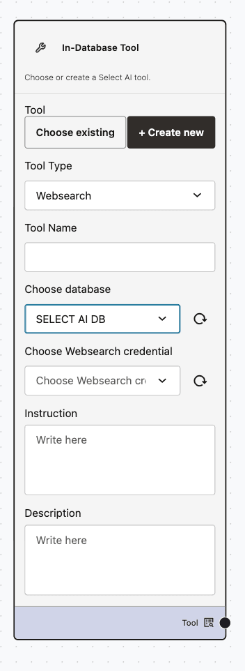 Create New Websearch Tool Create New Mode - Websearch