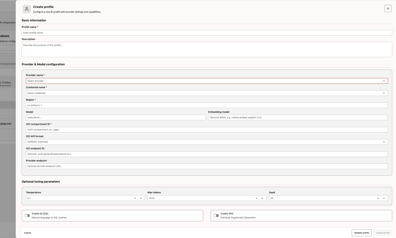 Create Profile Create Profile