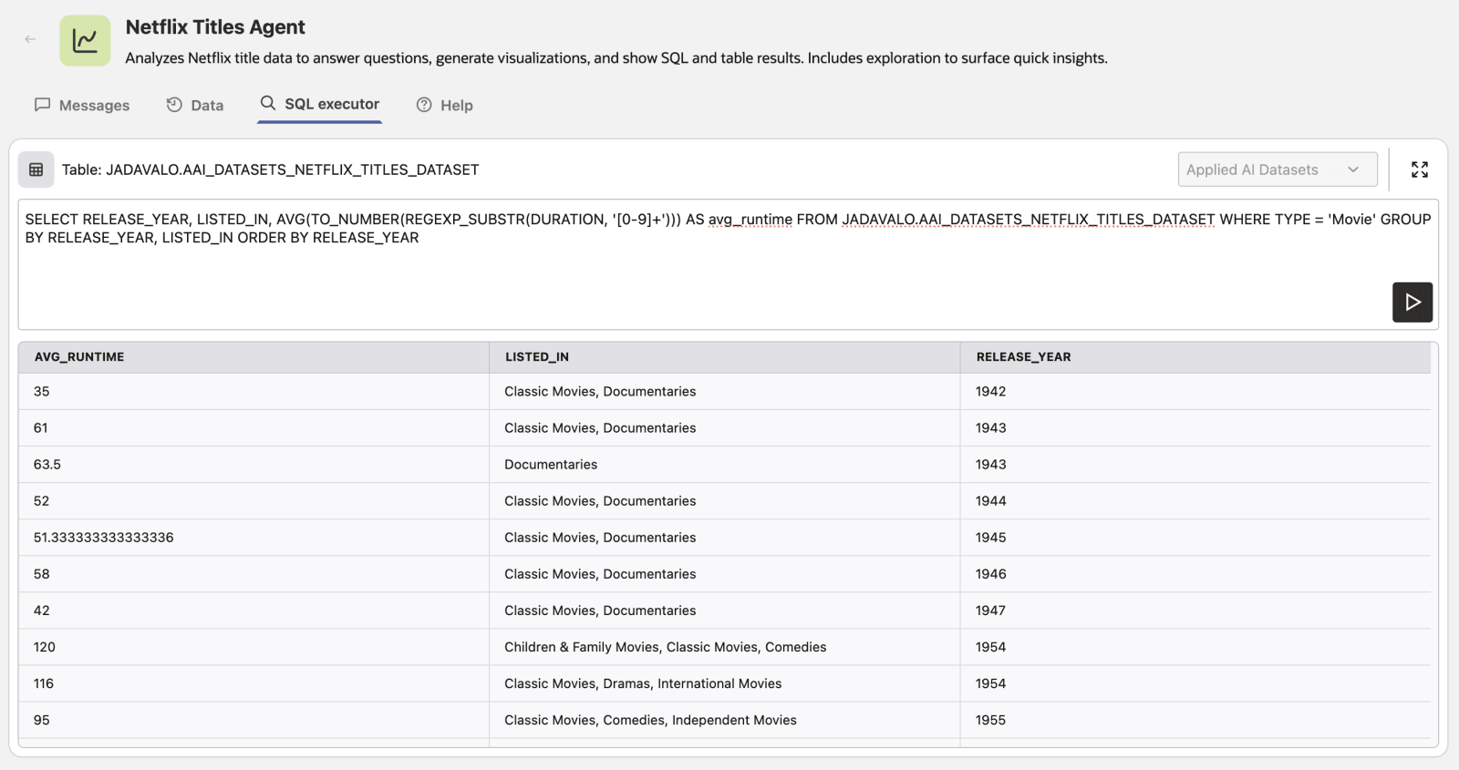 Run SQL statements Run SQL statements