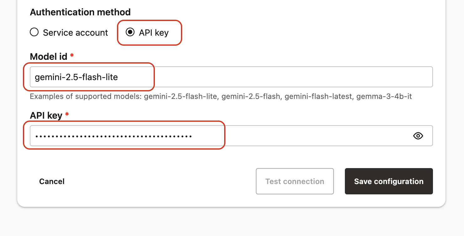 Gemini API Key Authentication Gemini API Key