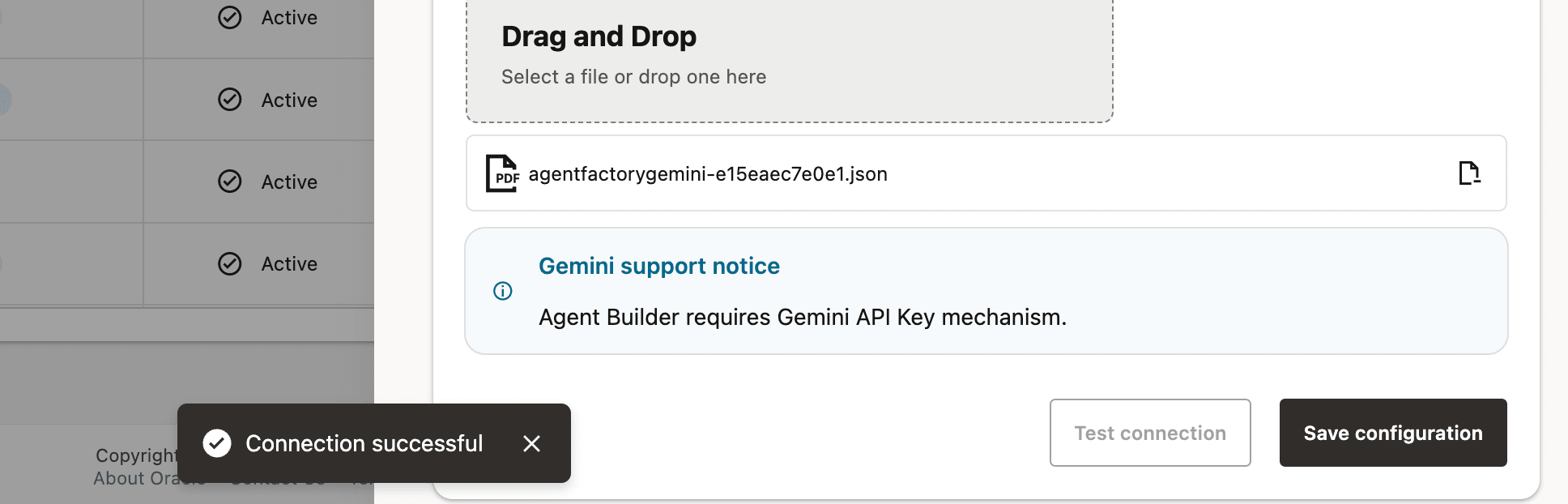 Gemini Connection Successful Gemini Connection