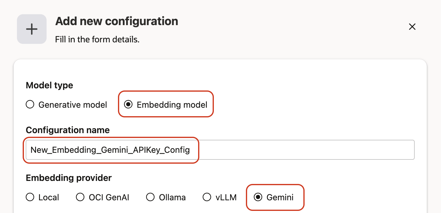 Gemini Embedding Model Configuration Using API Key Gemini Embedding Model Configuration