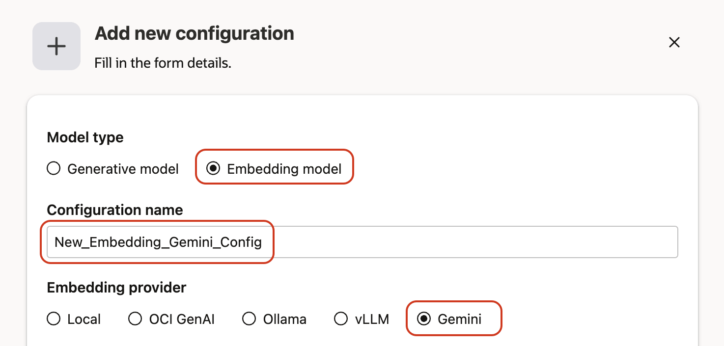 Gemini Embedding Model Configuration Gemini Embedding Model Configuration