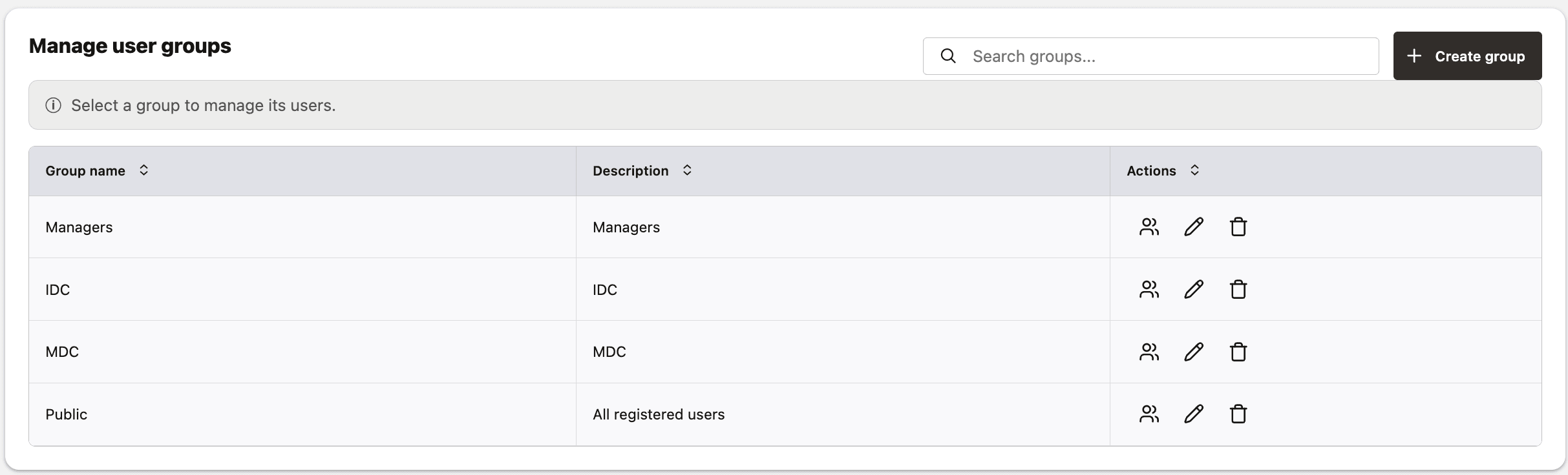 View and Manage User Groups View and Manage User Groups