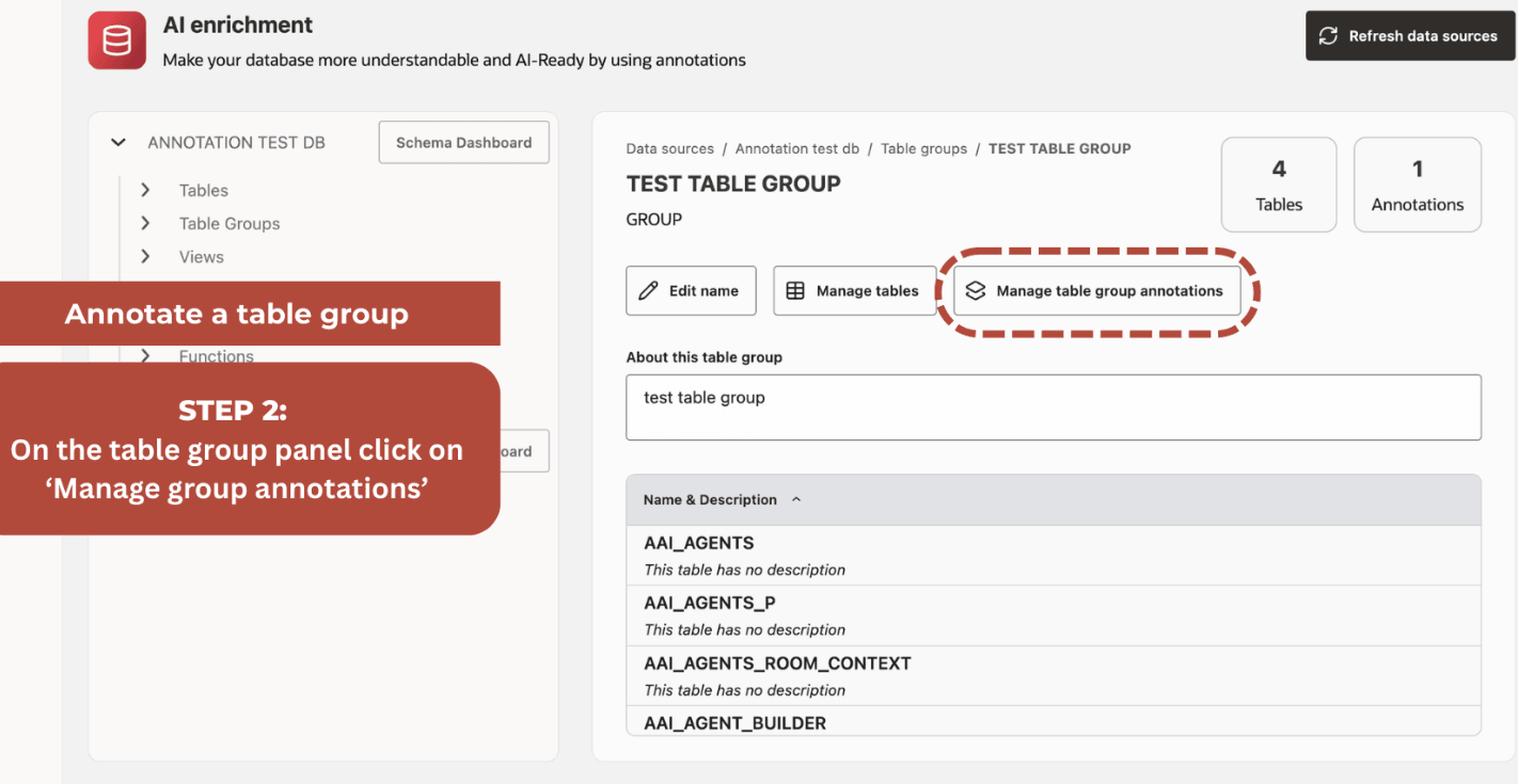 Manage Table Group Annotations Manage Table Group Annotations