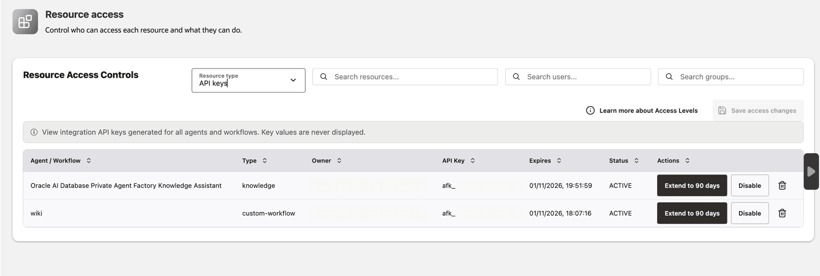 Manage API Keys in Resource Management Resource Management API keys