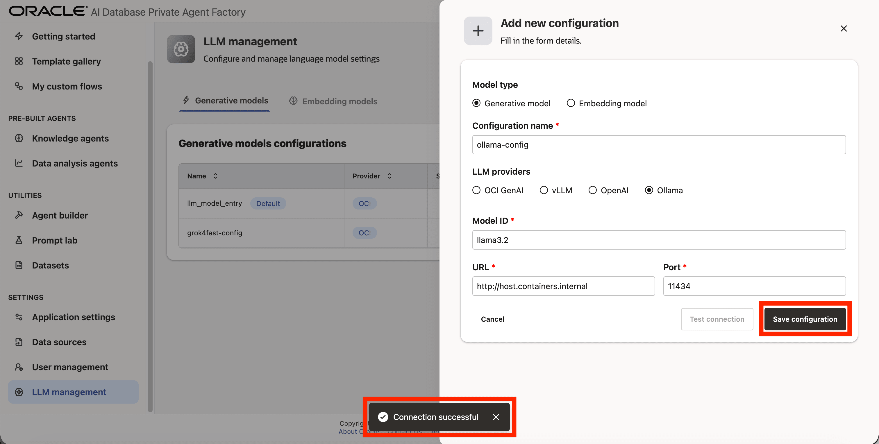 Save configuration Save configuration