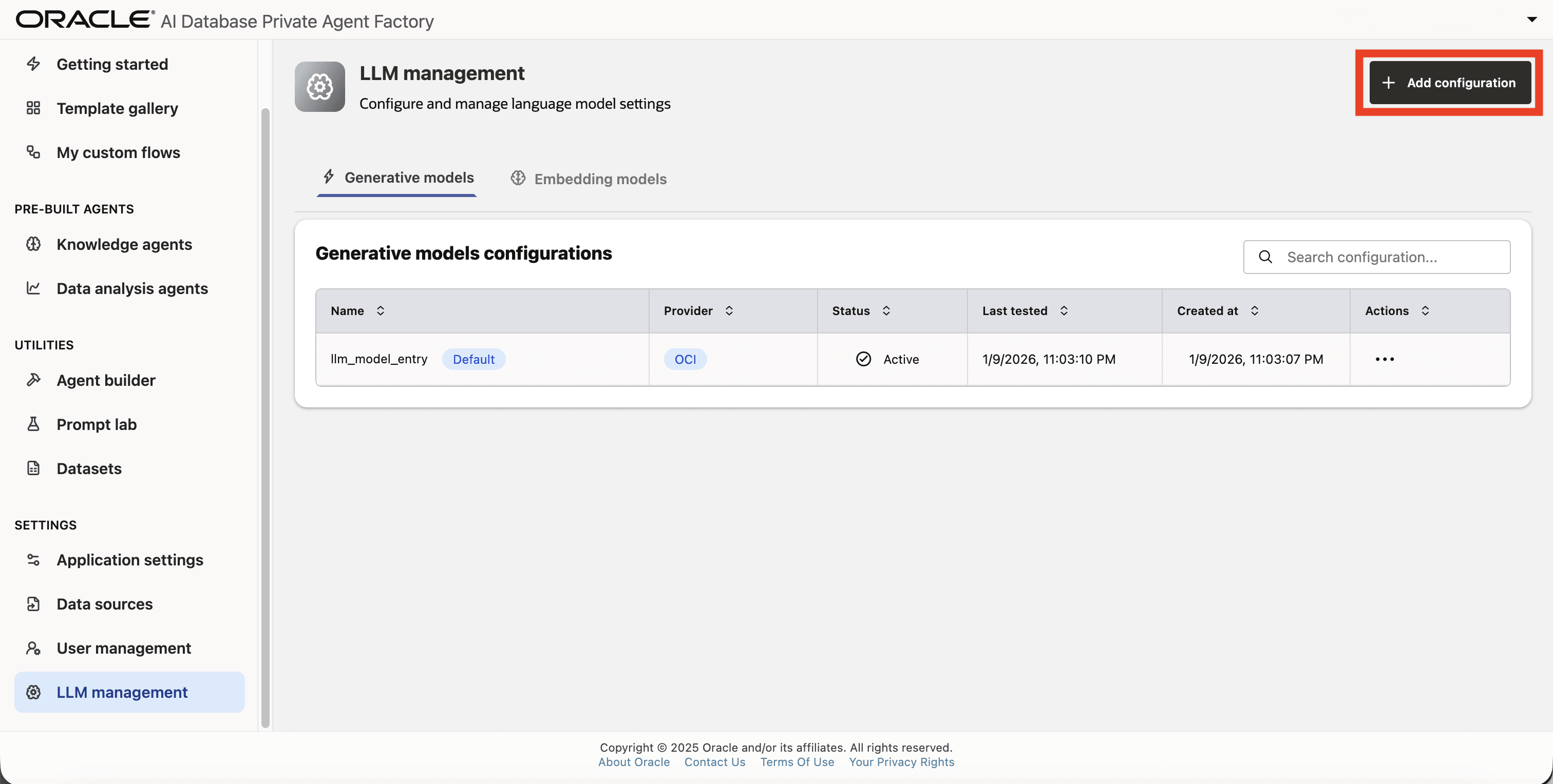Select Add Configuration Select Add Configuration