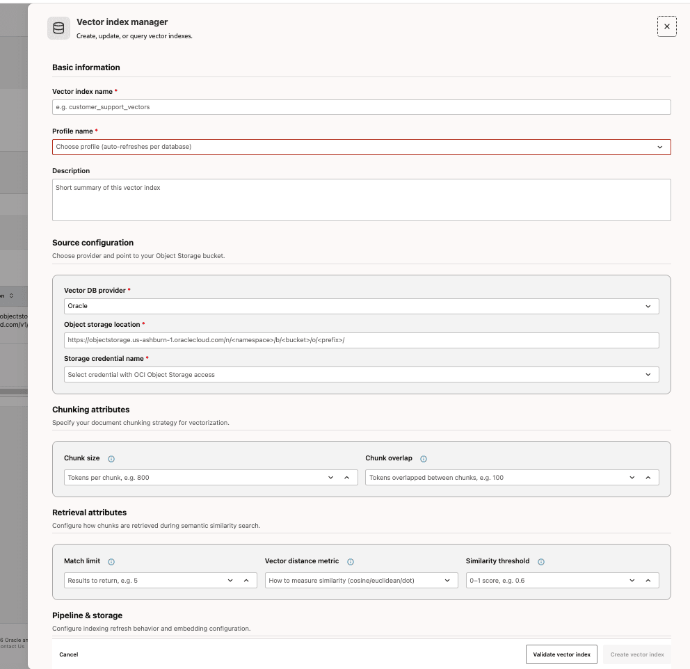 Create Vector Index Create Vector Index
