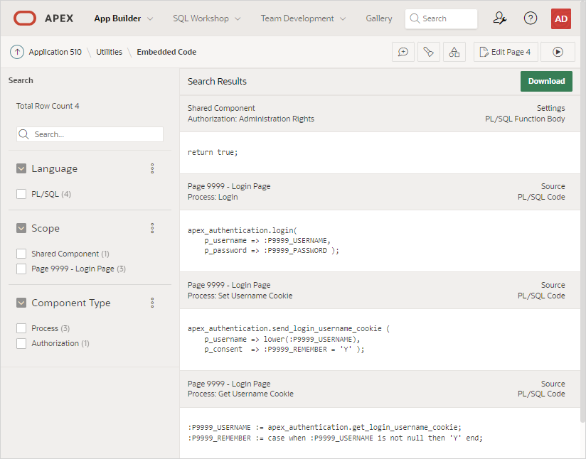 Description of embedded-code-utility.png follows