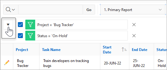 Using Interactive Report Filters