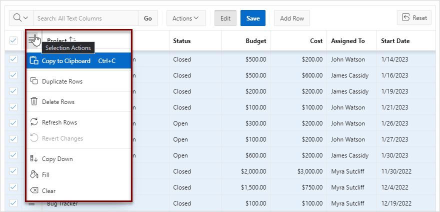 Description of ig_selection_actions_menu.png follows