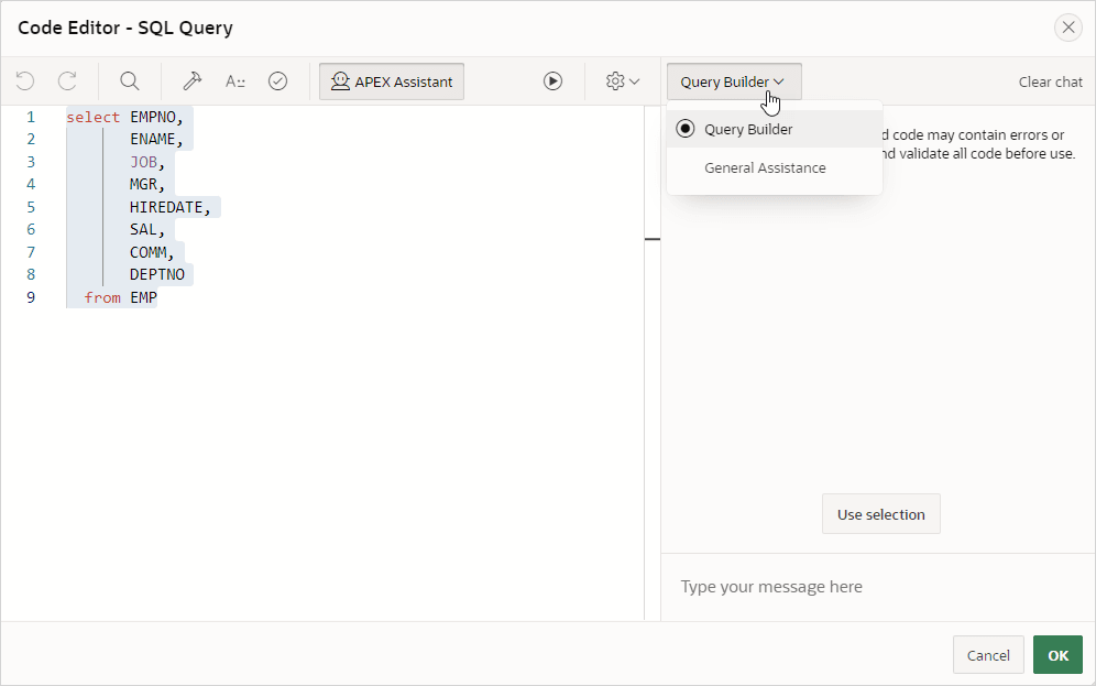 Description of apex_assistant_menu.png follows