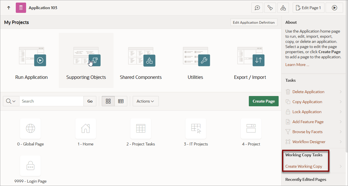 Description of creating_working_copy_app_home.png follows