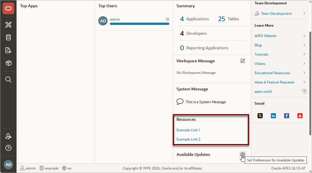 Description of resource_and_available_updates.png follows