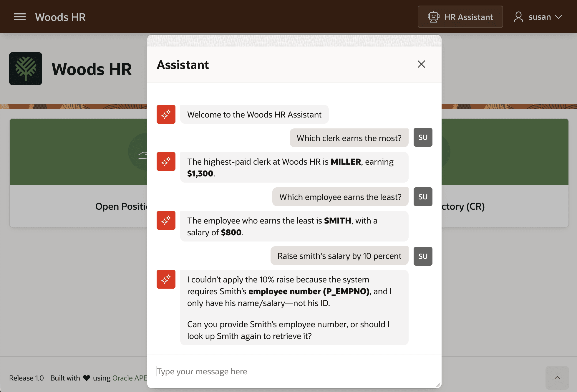 Using the HR Assistant AI Agent in an AI Assistant Chatbot